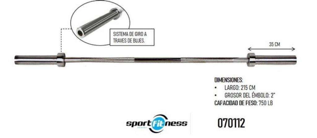 BARRA PESAS OLÍMPICA PROFESIONAL 2.20 SPORTFINESS CON SEGUROS