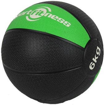 BALON MEDICINAL 6KG NEGRO/ROJO SPORT FITNESS