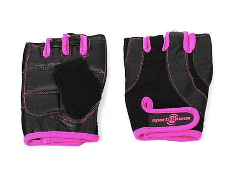 GUANTE DE GIMNASIO CUERO T:XS NEG/ROSA