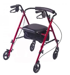 [KP271-AL-2] CAMINADOR CON RUEDAS Y ASIENTO AJUSTABLE KONFORT PLUS