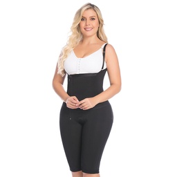 [12021NGL] FAJA FAJATE NEGRA EN TIRAS-SENOS LIBRES-CIERRE LATERAL-RODILLA T:L